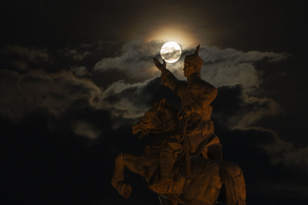 APTOPIX Mongolia Supermoon